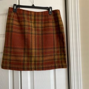 Talbots size 14 multicolor wool mini skirt.
